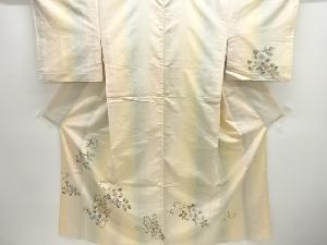 作家物　花模様手織り紬単衣訪問着